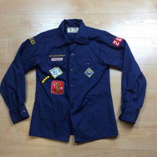 Bsa Boy Scouts Uniform Long Sleeve Shirt Blue Youth Medium Patches Cub Scouts