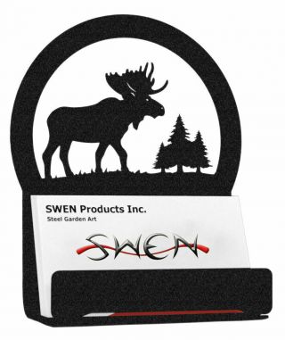Swen Products Moose Black Metal Business Card Holder