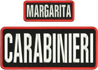 Carabinieri Embroidery Patch 4x10 And 2x5 Hook On Back Blk/white