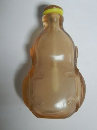Vtg Chinese Glass Turtle Design Snuff Bottle