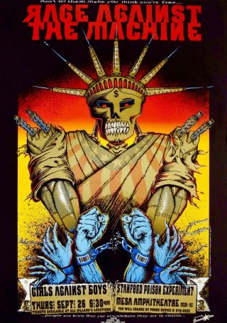 Rage Against The Machine Evil Empire Concert Tour Vintage Poster 24 X34