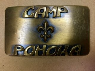 Vintage Boy Scout Camp Pohoka Belt Buckle Bsa Uniform Scouts Camp