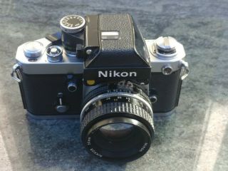 Nikon F2 With Nikkor 50mm 1.  8 Vintage Film Camera.