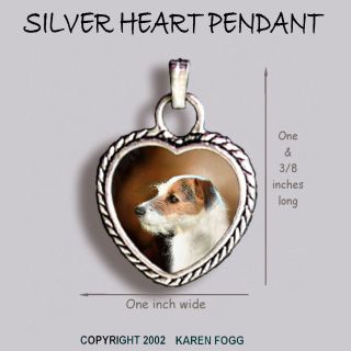 Jack Russell Terrier Dog Wire Fawn - Ornate Heart Pendant Tibetan Silver