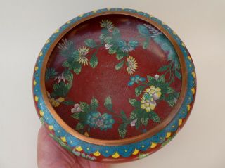 Fine Antique Chinese Cloisonne Bowl Flowers Ruyi Heads Four Character Mark Qing