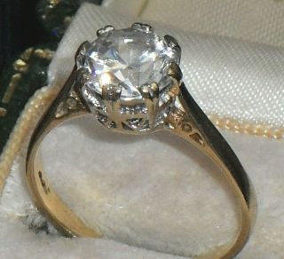 3 Day List Vintage 2.  00cts Solitaire Diamond Paste 9ct Gold Art Deco Style Ring