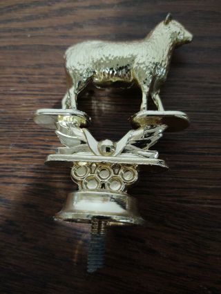 Vintage Solid Metal Sheep Trophy Topper