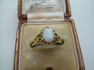 Vintage 9ct Gold & Natural Opal Ring Size L