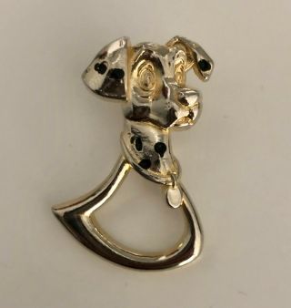 Rare Walt Disney Black And Gold Pongo Perdita 101 Dalmatians Dog Pin