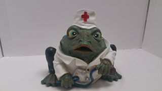 Resin Toad Frog Doctor M.  D.  Medic Figurine