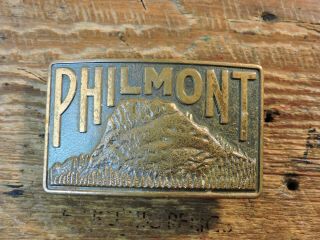 Vintage Philmont Boy Scout Ranch Collectible Brass Belt Buckle Mountain Estate