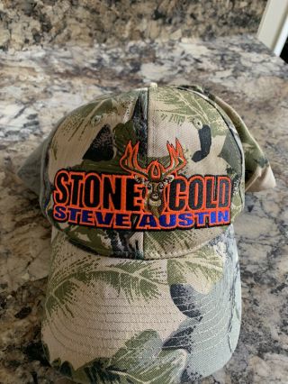 Vintage Stone Cold Steve Austin Hat Snapback Camo Wwf Nwt 1998 Titan