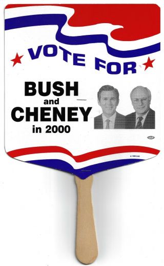 2000 George W.  Bush Dick Cheney Jugate Presidential Campaign Hand Fan