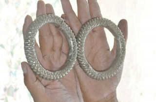 2 Pc Old White Metal Engraved Handcrafted Tribal Bracelet/bangles