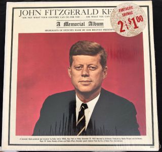 Vintage John F.  Kennedy Memorial Record Album 1963 Stock