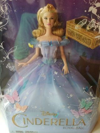 Barbie Disney Cinderella Royal Ball Blue Gown Butterflies Glass Slippers Downton