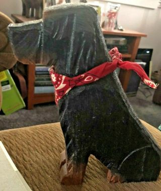 Wooden Gordon Setter Dog Figure