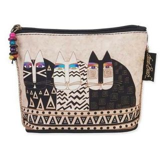 Laurel Burch Feline Minis Cosmetic Bag - Black And White Cats