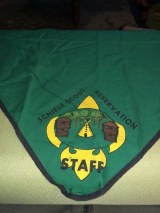 Vintage Schiele Scout Reservation Staff Green Neckerchief