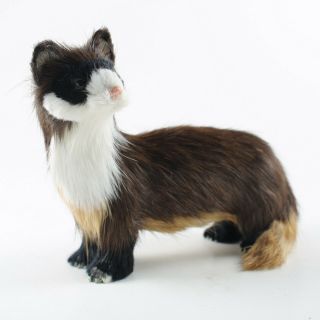 Ferret Fur Figurine – Soft Animal Statue – Realistic Handmade Sculpture