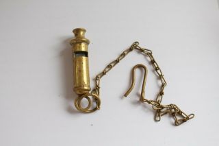 Vintage Brass Whistle On Chain