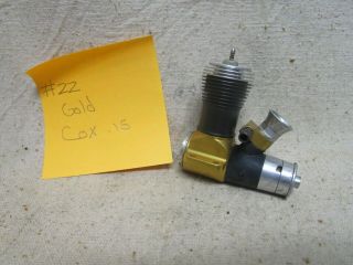 22 Vintage Cox.  15 / N.  O.  S Old Stock Gold Factory Airplane Engine
