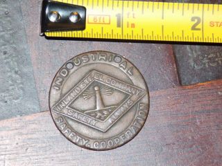 Inland Steel Co Safety Award Key Chain Fob.  Bronze East Chicago Indiana Plant