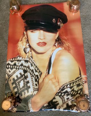 Vintage 1987 Madonna Hat Cap True Blue Anabas Uk Poster 34”x24”