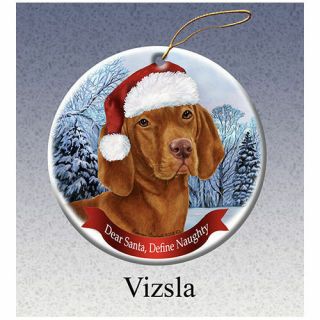 Vizsla Howliday Porcelain China Dog Christmas Ornament