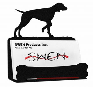 Swen Products Vizsla Dog Black Metal Business Card Holder