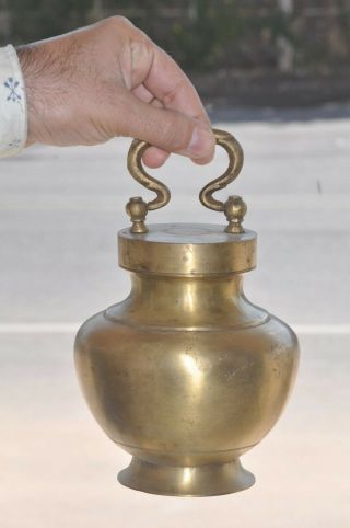 Old Brass Handcrafted Solid Heavy Unique Shape Holy Water Pot