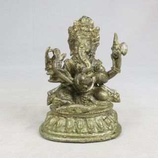C696: Chinese Or Tibetan Buddhist Statue Of Ganesa Of Copper Ware With Good Work