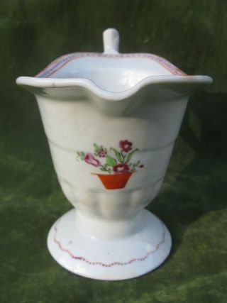 Antique Chinese Export Porcelain Helmet Sauce Gravy Boat