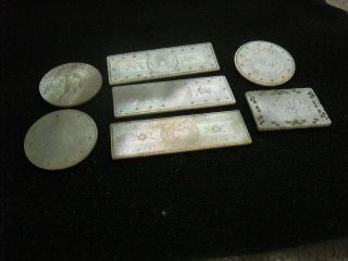 Mother Of Pearl Antique Chinese Carved Gaming Counters