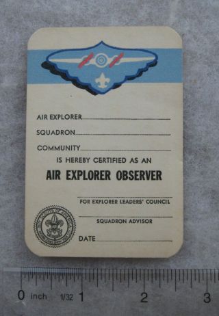 Boy Scout Air Explorer Observer Membership Card