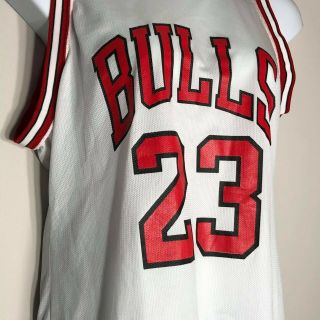 Vintage Michael Jordan 23 Champion Chicago Bulls Nba Size 44 White Jersey