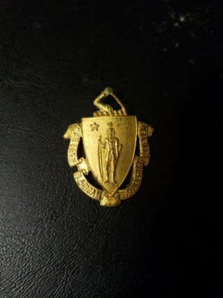 Obsolete Massachusetts State Trooper Uniform Hat Badge