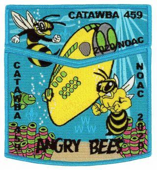 Boy Scout Oa 459 Catawba Lodge 2020 Noac Angry Bees Flap Set 2
