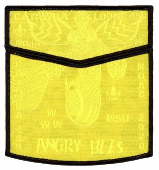 Boy Scout Oa 459 Catawba Lodge 2020 Noac Angry Bees Yellow Ghost Flap Set