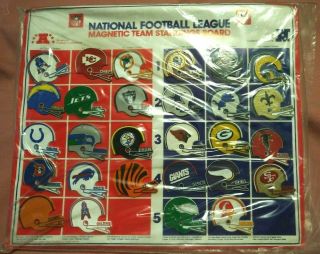 Vintage National Football League Nfl Team Standing Magnetic Board,  Helmets
