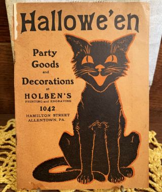 Vintage Halloween Advertising Booklet With Decorations,  Holbens Allentown 1920s