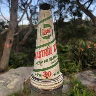 Vintage Castrol Xl 20 - 30 - 40 Tin Top Pourer 1 Pint Motor Oil Bottle Bt Nsw Nr