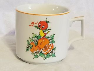 Vintage Walt Disney World Disneyland Coffee Mug Cup Oranges Bird Florida