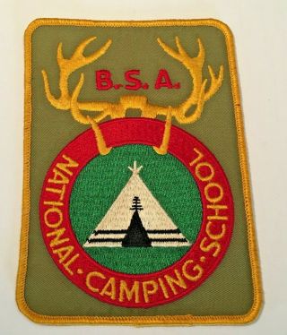 Vintage Boy Scout Bsa Uniform Patch National Camping School Antlers Tent Graphic