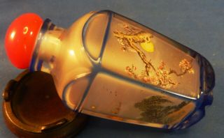 Antique Chinese Peking Glass Hand - Painted Inside Snuff Bottle 60.  0 Grams