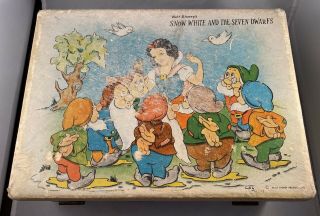 Rare Vintage Walt Disney Snow White And The Seven Dwarves Neevel Doll Case Box