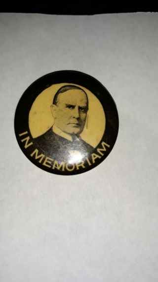 1 1/4 " Political Pinback William Mckinley Mourning Button Mac - 276