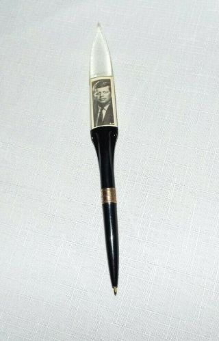 President John F.  Kennedy 1917 - 1963 Ink Pen Letter Opener Picture & Quote Read