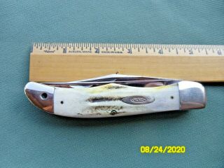 Vintage CASE XX USA Folding Knife.  Stag Handle Knife 5265 SAB. 3