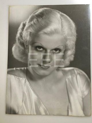 1930s Jean Harlow Glamour Movie Actress 9x12 Mgm Stamped Vintage Dbw Photo Os46
